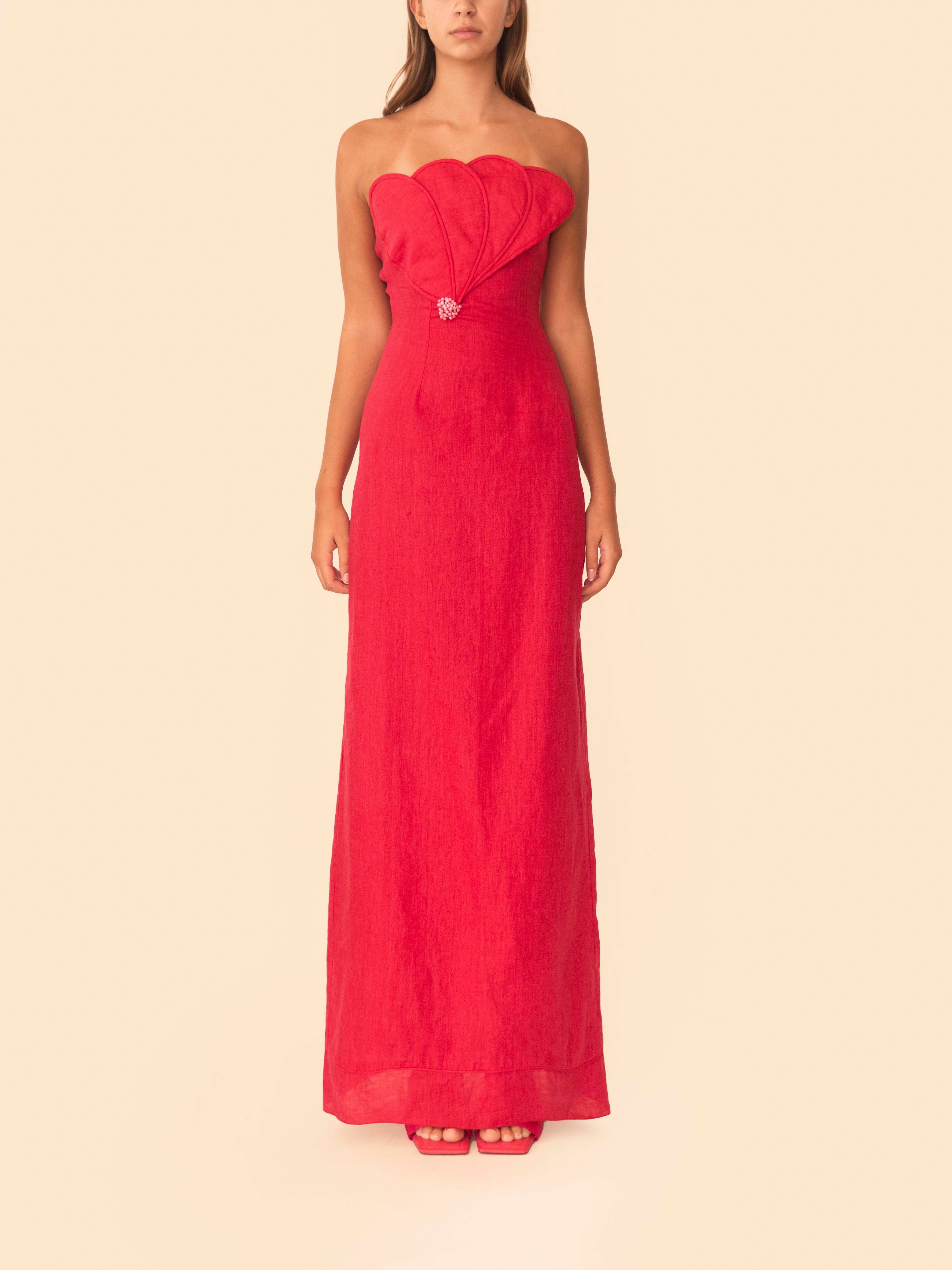 BIANCA DRESS CHERRY RED