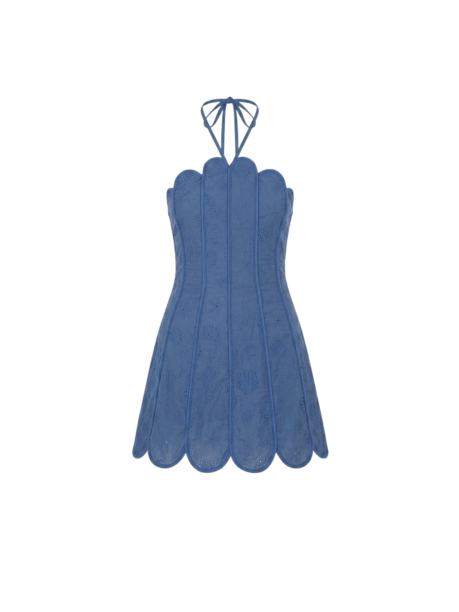 LENNY DRESS DEEP SEA BLUE SEASHELLS
