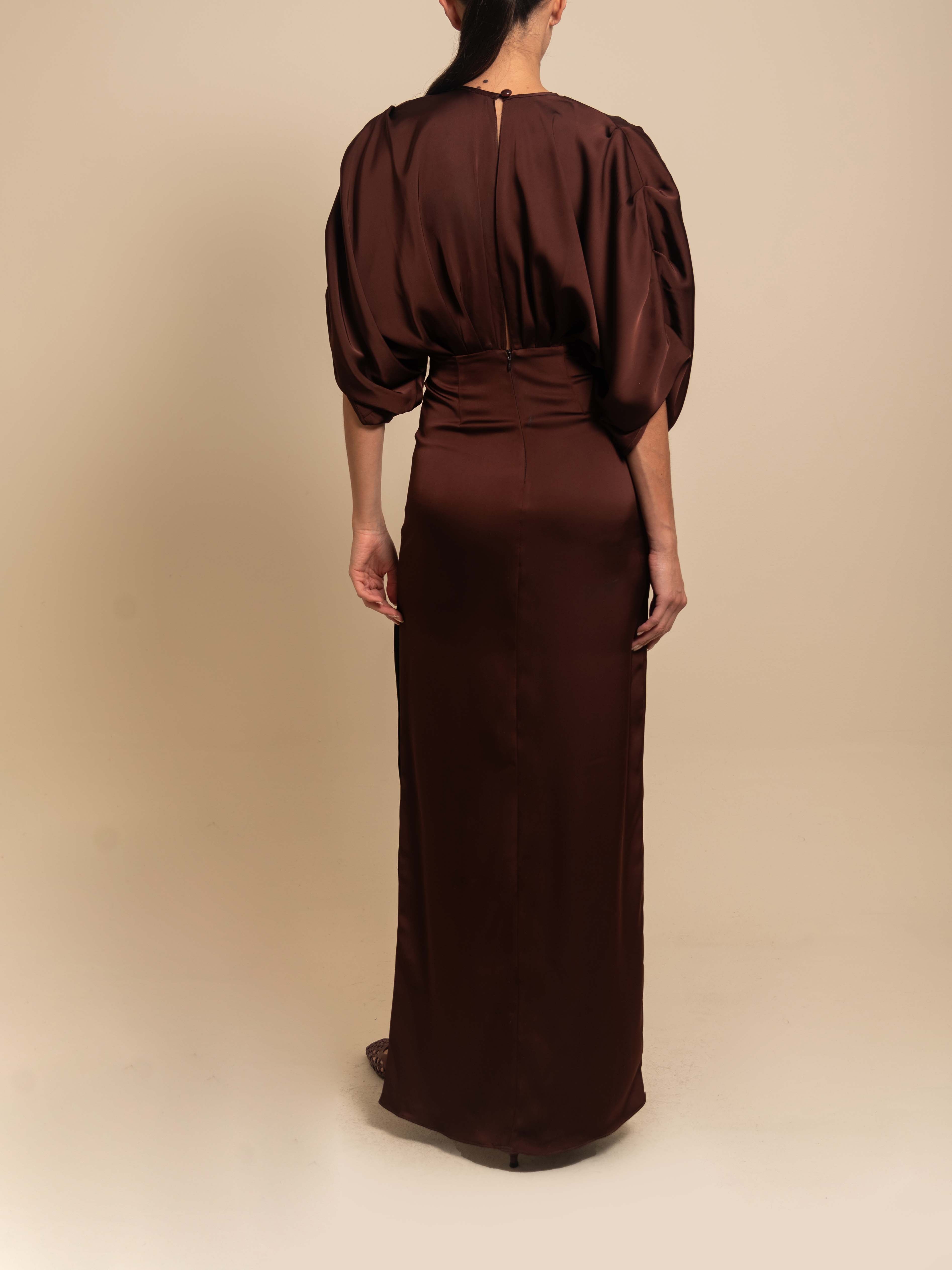 espresso satin dress Espresso Bridesmaid Dress Matte Satin Size 2X