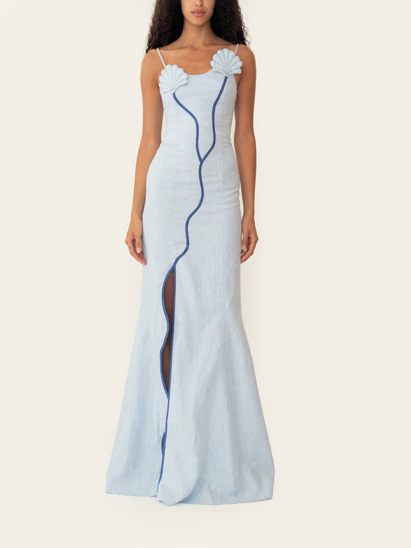 ANTONIA DRESS WAVE BLUE