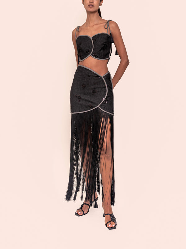 JOELLE SKIRT DARK BLACK DENIM