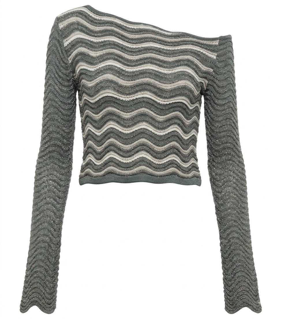 GAEL TOP GREEN WITH BEIGE STRIPES