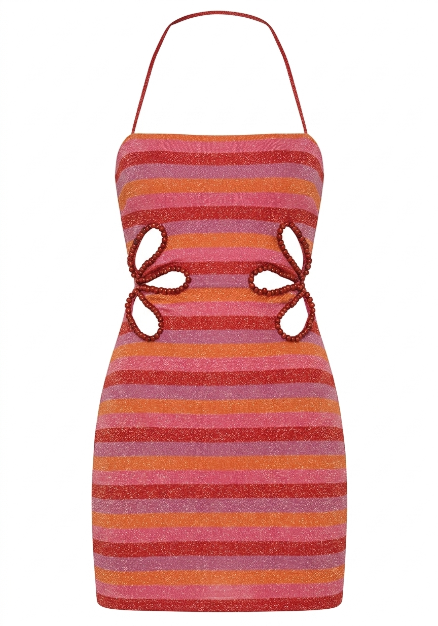 ROSITA DRESS RASPBERRY RAINBOW