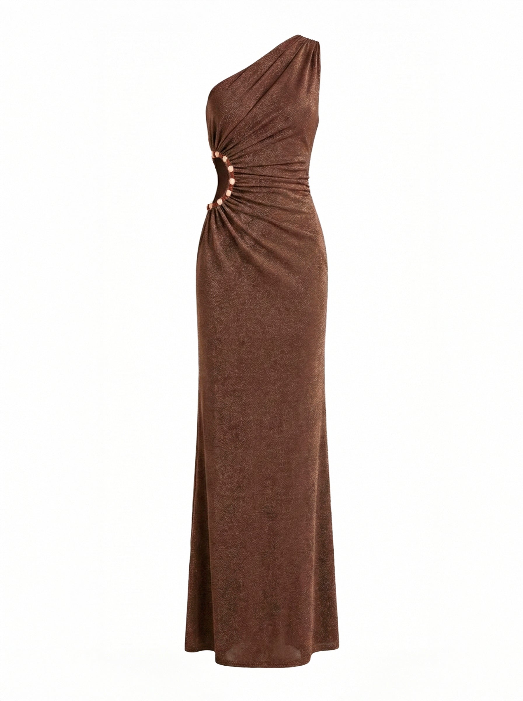 ROUSSEAU DRESS BRONZE UMBER BROWN ROUSSEAU DRESS BRONZE UMBER BROWN