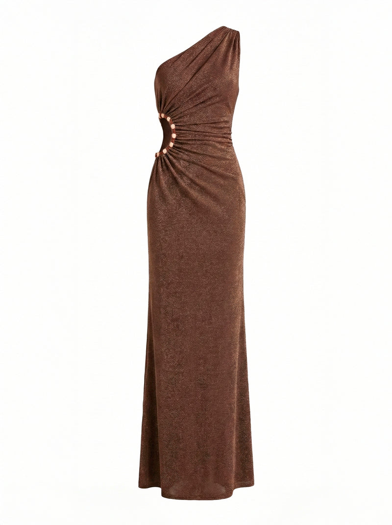 ROUSSEAU DRESS BRONZE UMBER BROWN