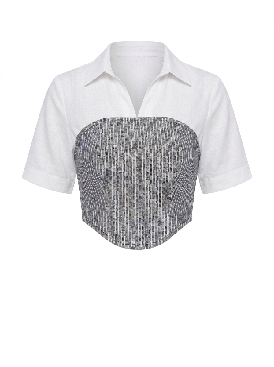 SEFINA TOP GREEN STRIPES
