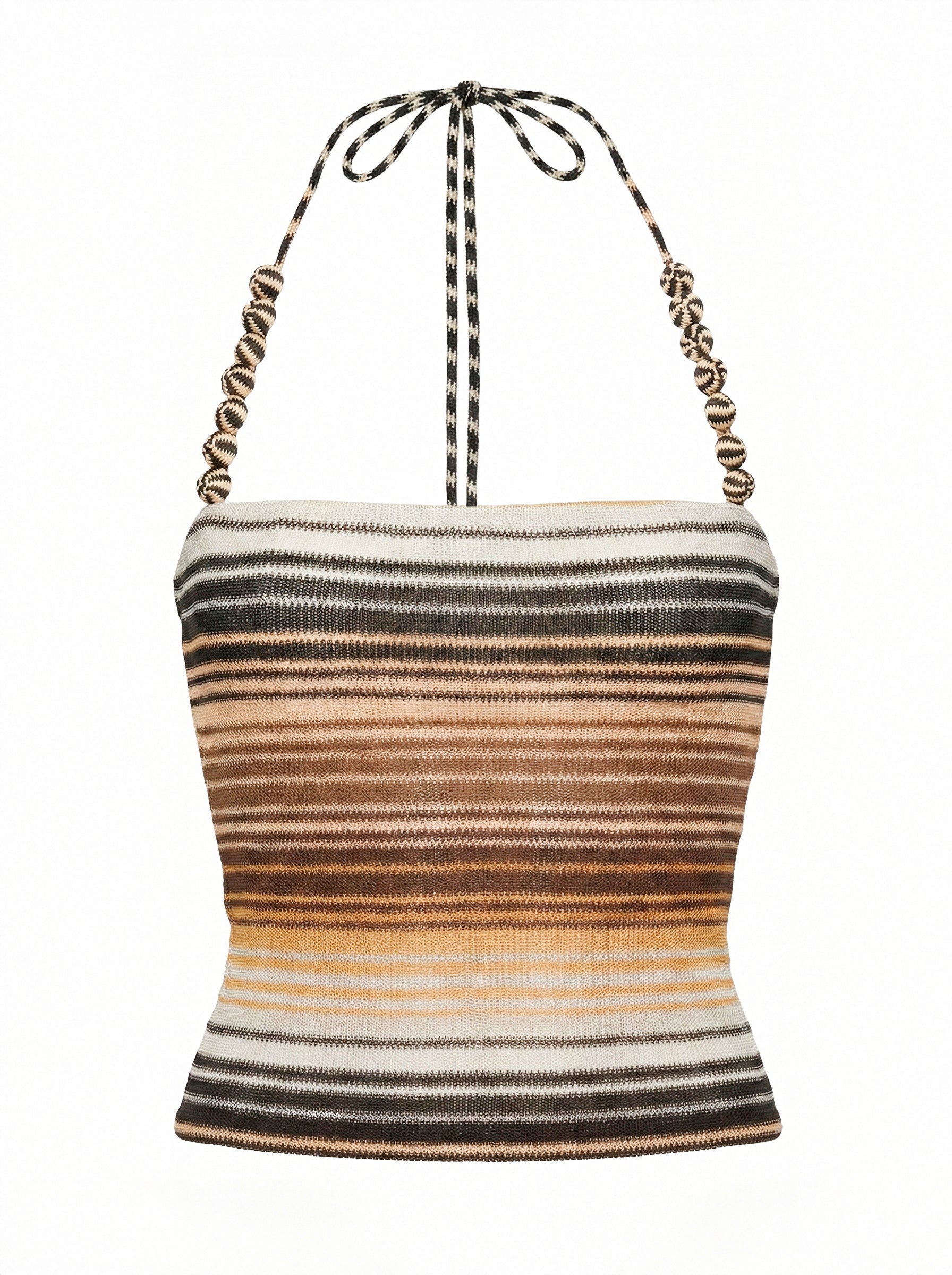 SURI TOP BROWN MULTI STRIPE