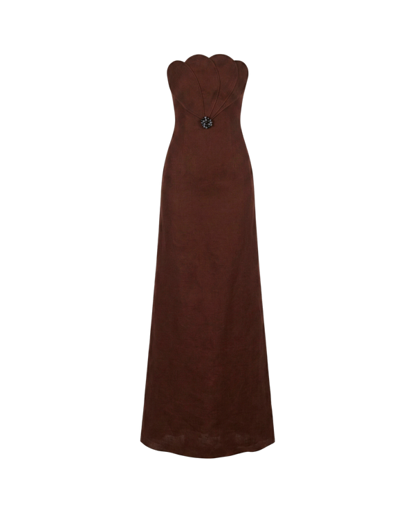 BIANCA DRESS UMBER BROWN