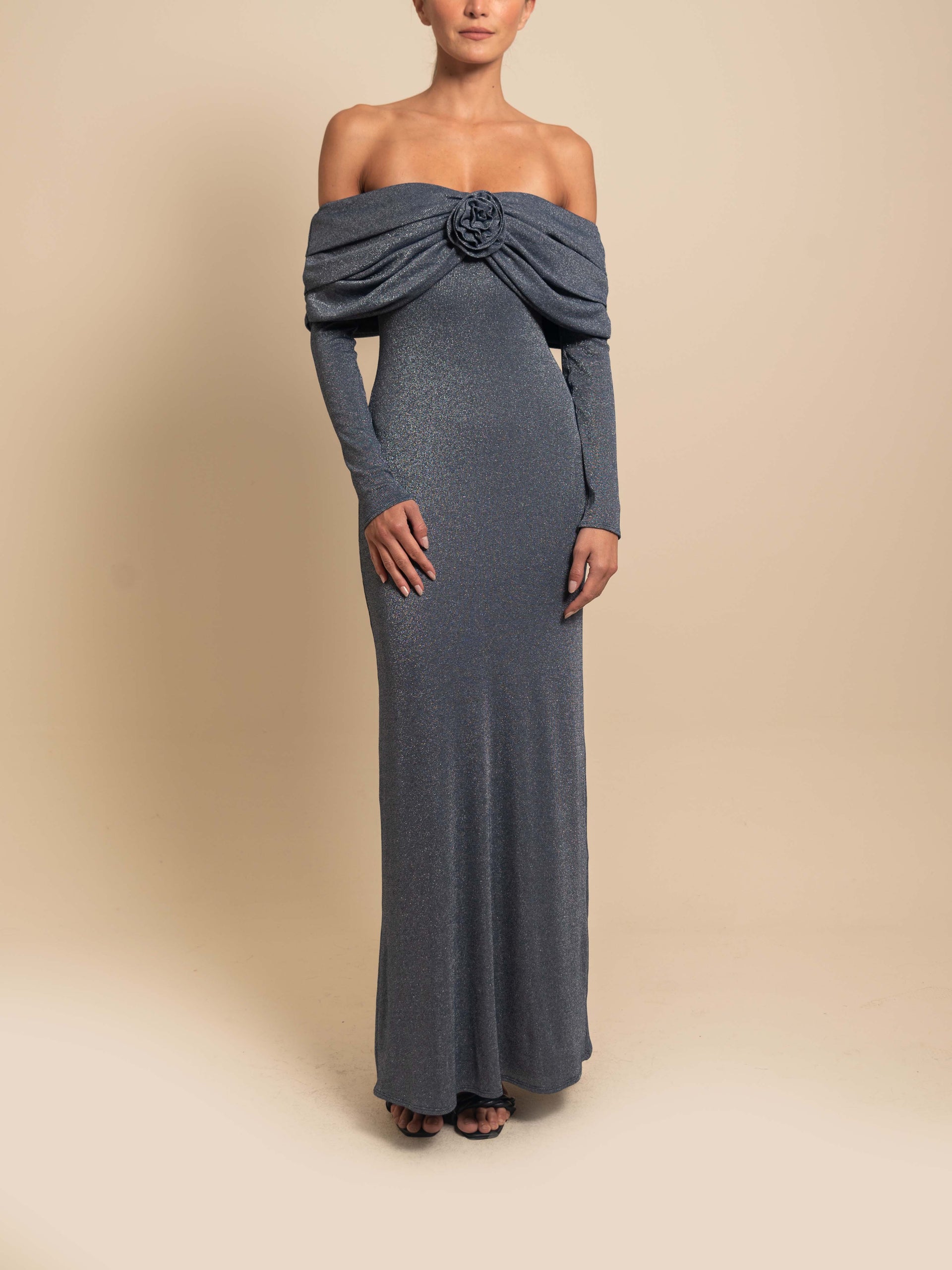 Daisy Gown Silver Blue