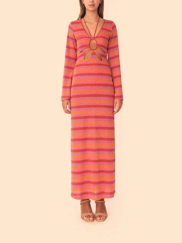 DALI DRESS RASPBERRY RAINBOW