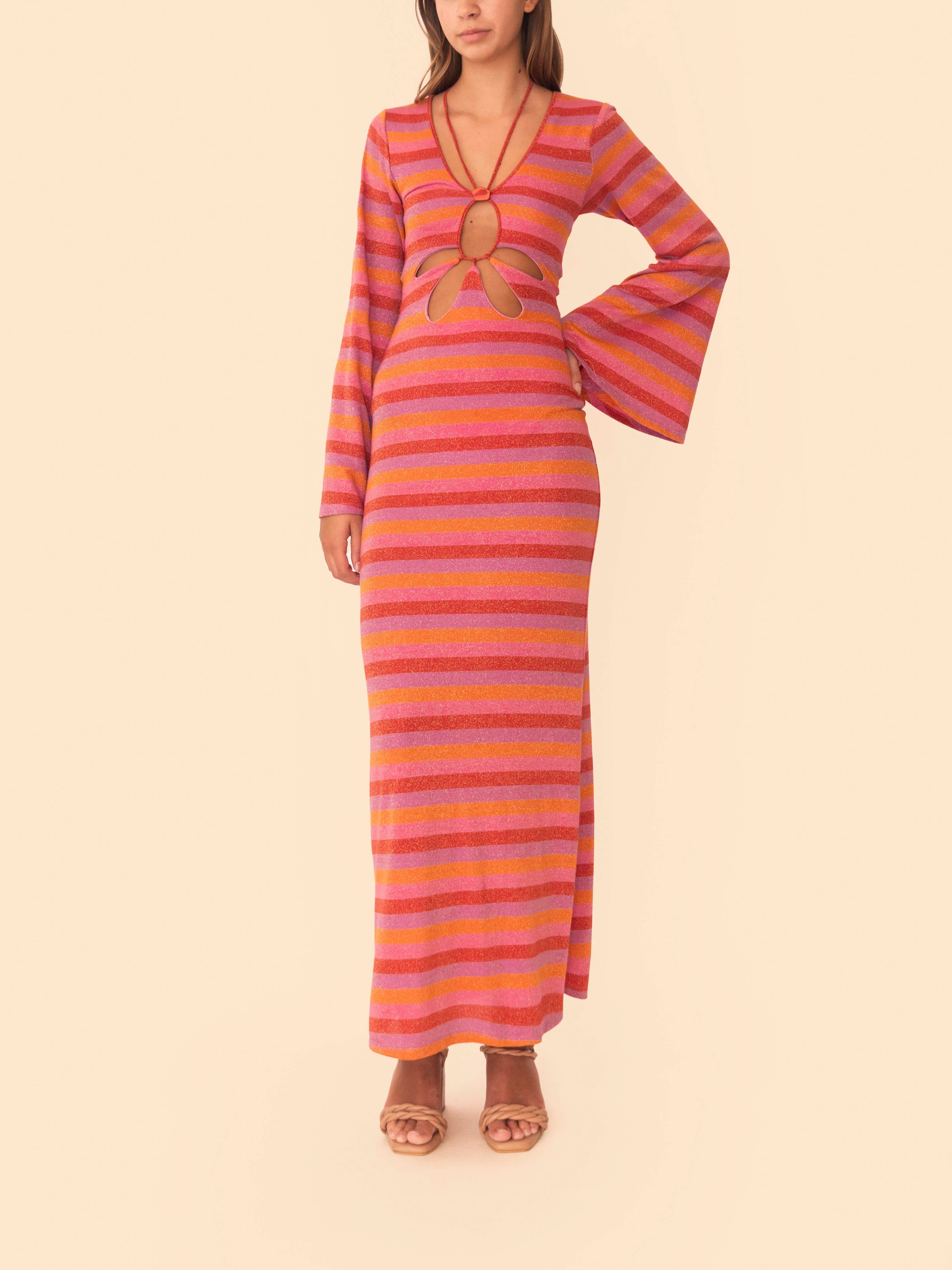 DALI DRESS RASPBERRY RAINBOW