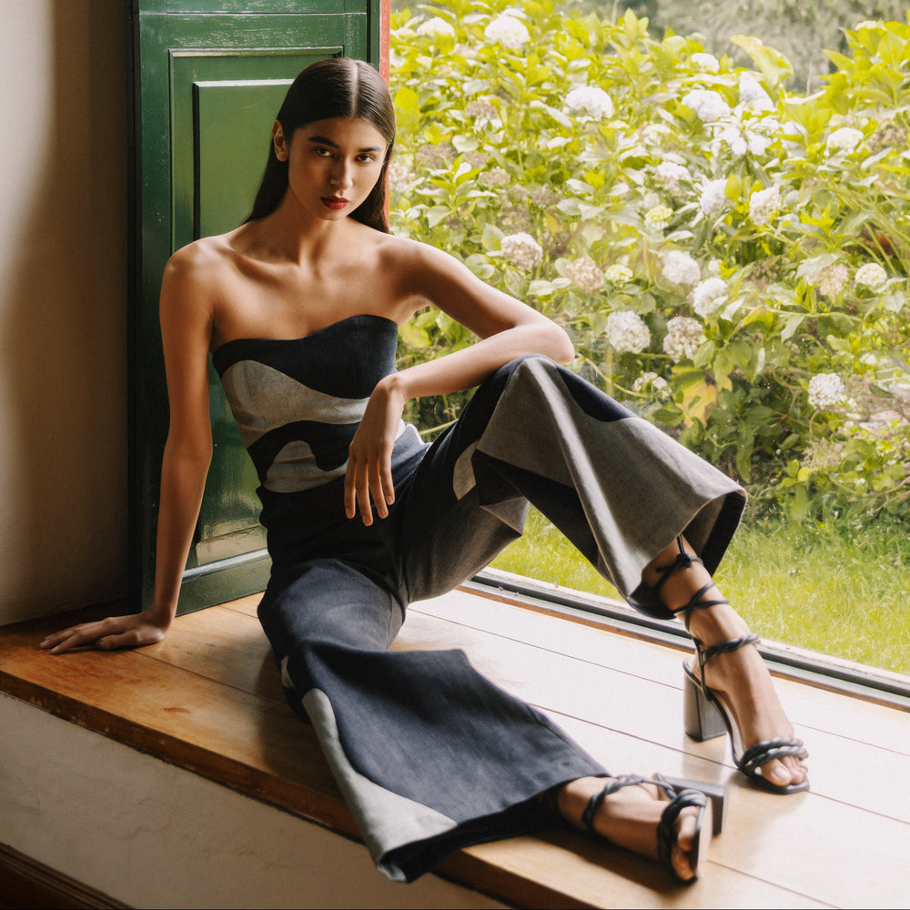 VIENNA JUMPSUIT DARK BLUE/LIGHT BLUE