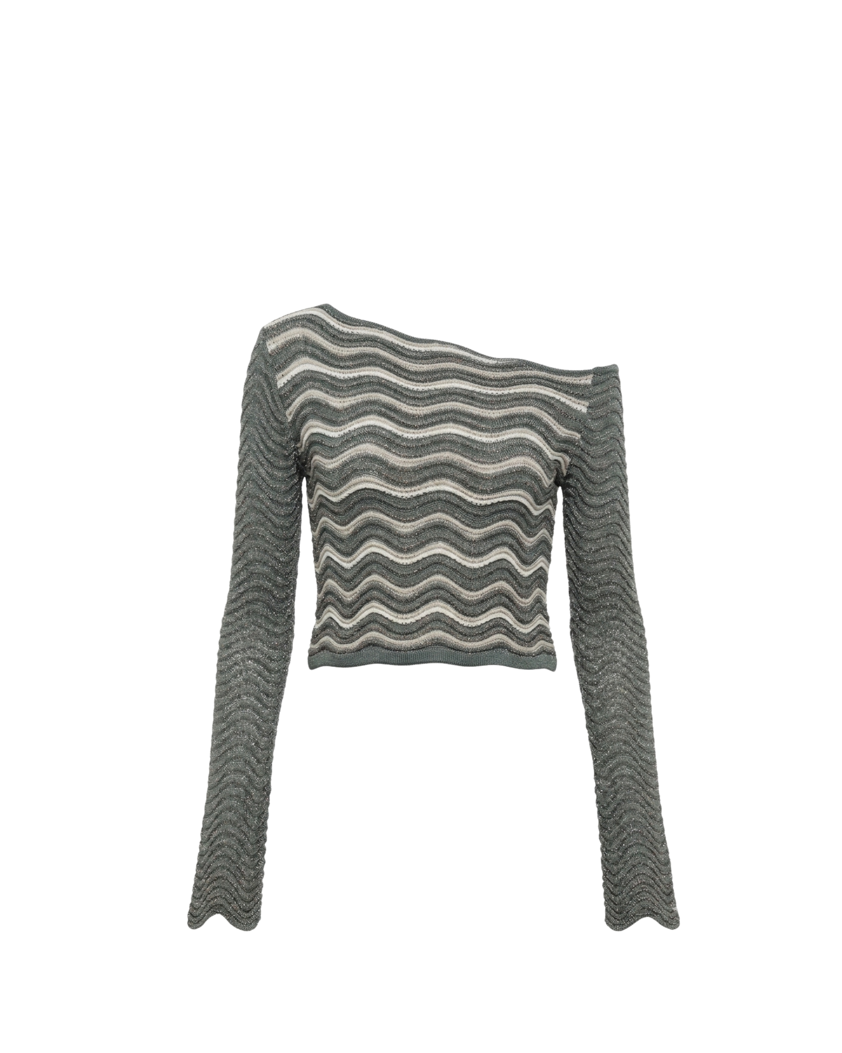 GAEL TOP GREEN WITH BEIGE STRIPES