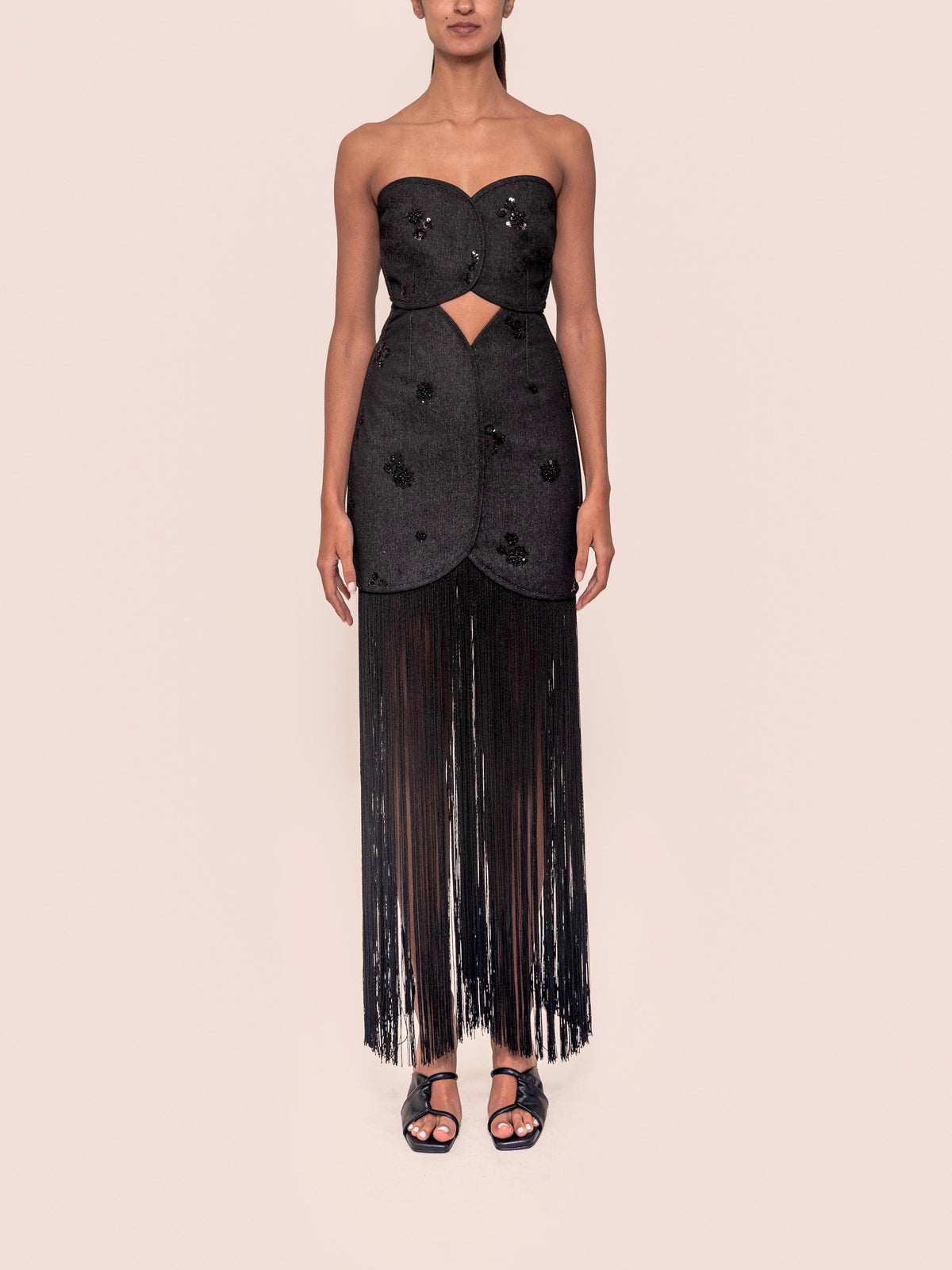 JOAQUINA DRESS DARK BLACK DENIM