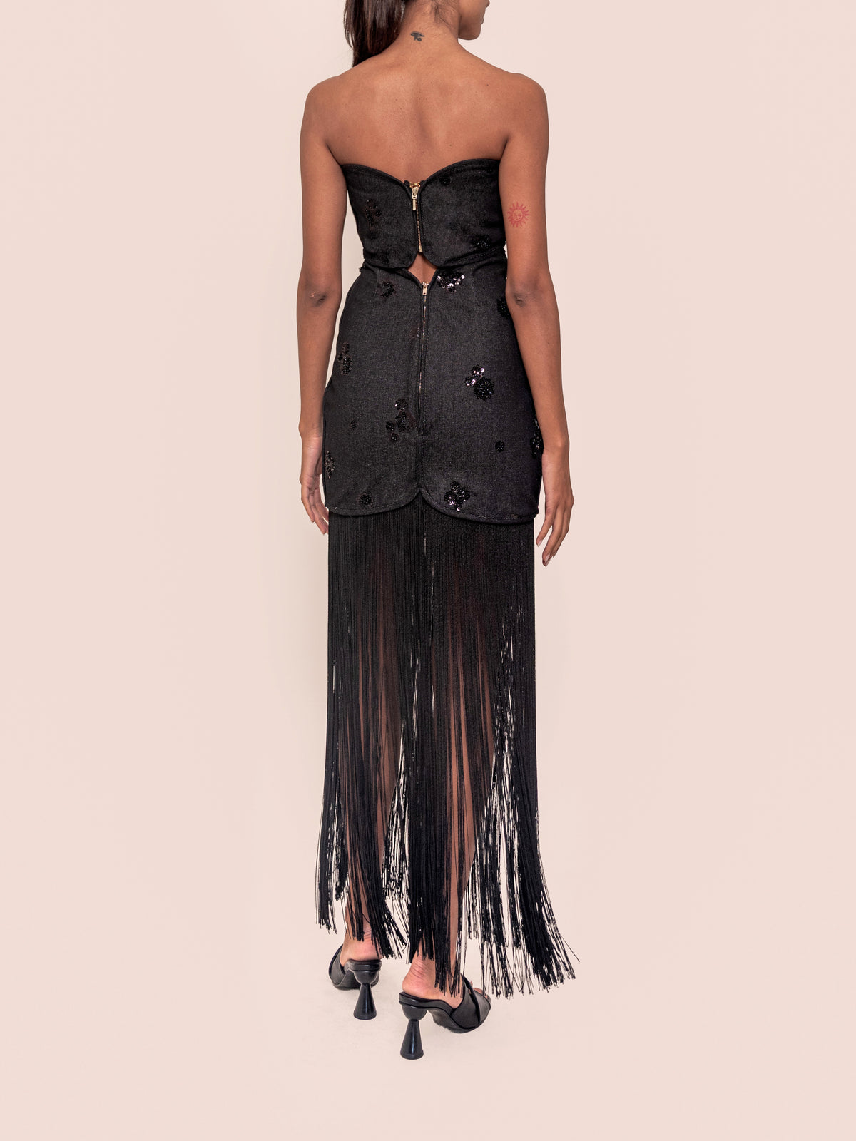 JOAQUINA DRESS DARK BLACK DENIM