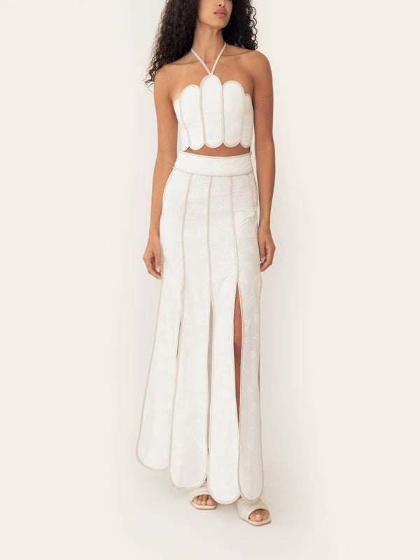 CETINA SKIRT IVORY SEASHELLS