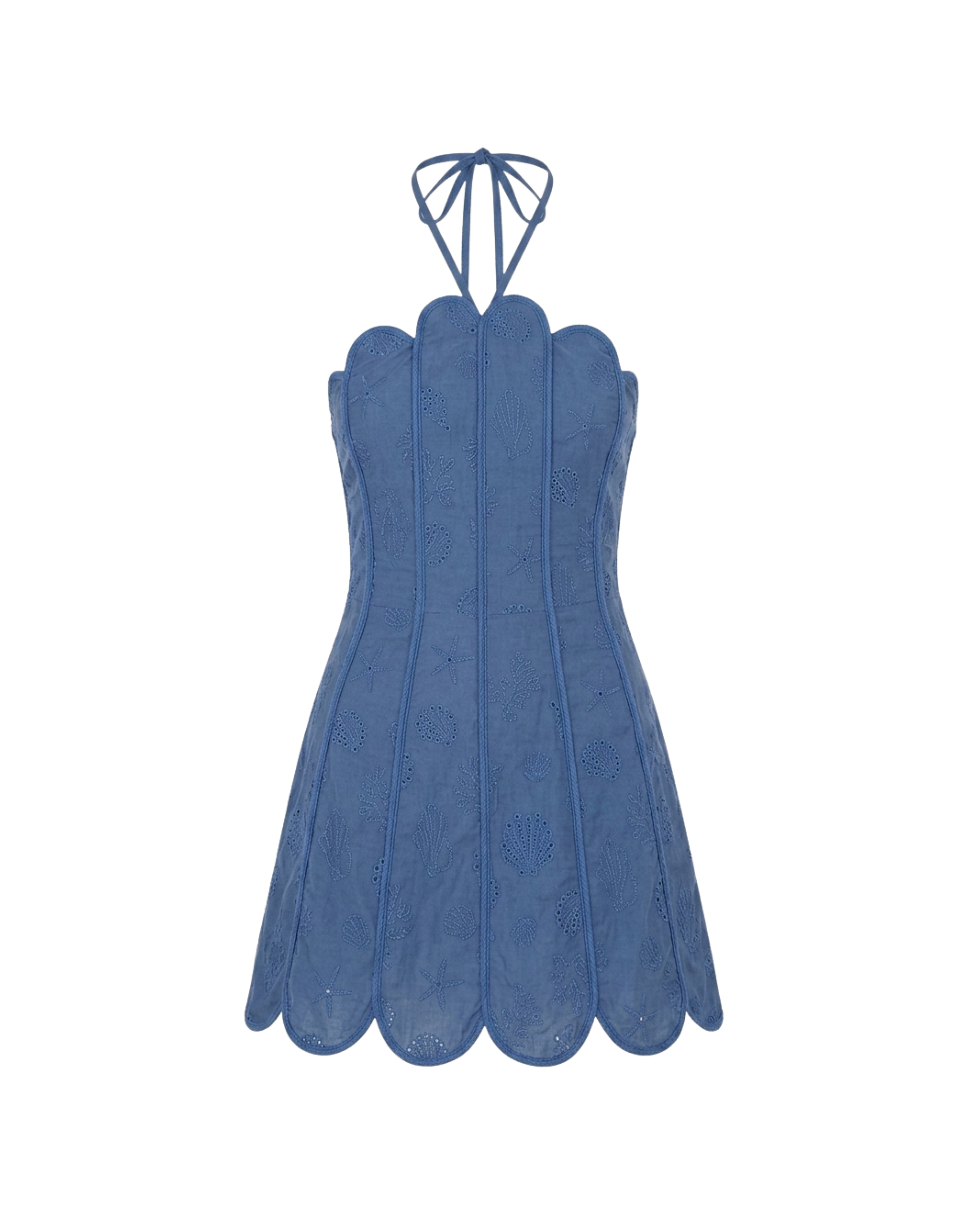 LENNY DRESS DEEP SEA BLUE SEASHELLS
