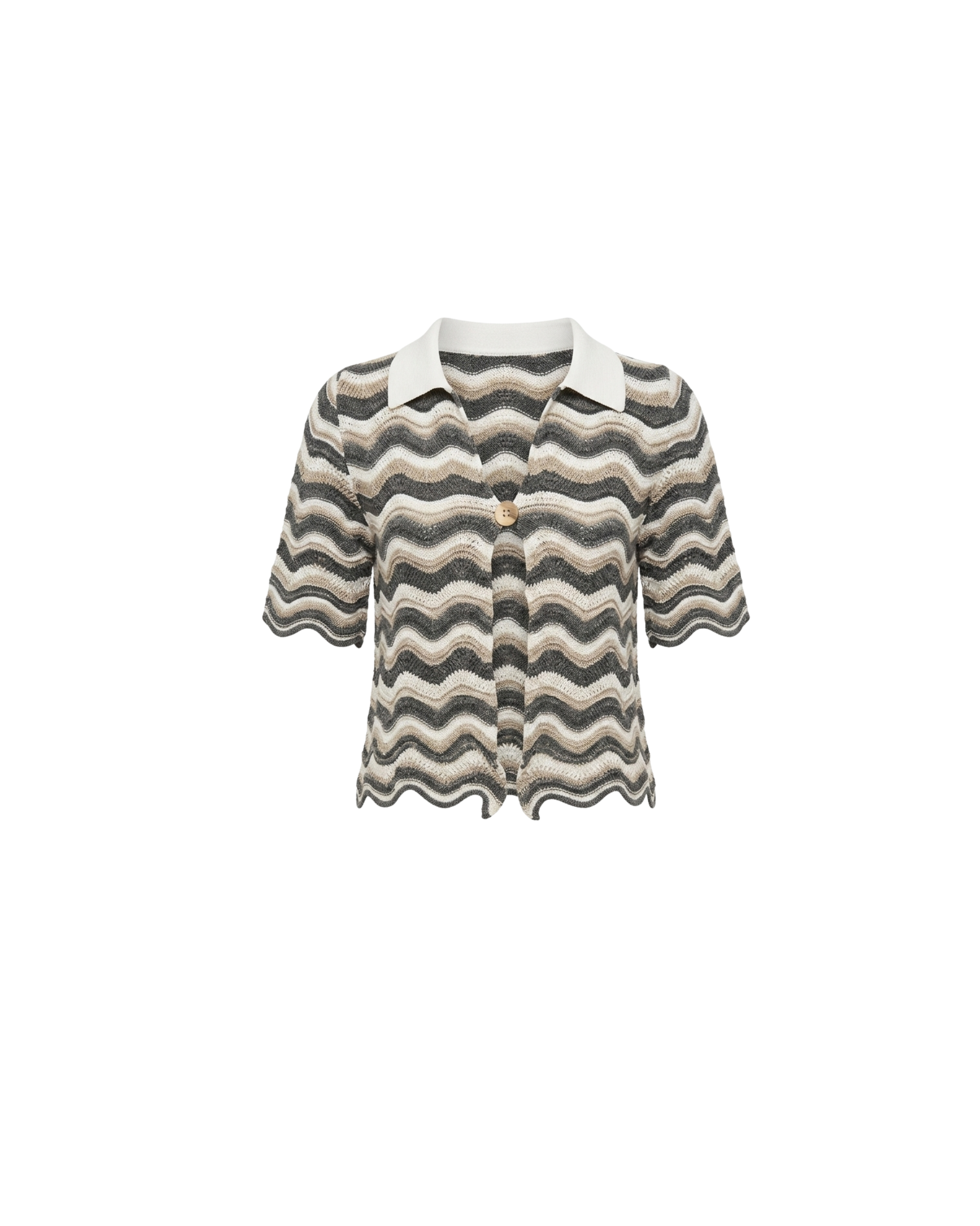 MARTINA TOP GREEN WITH BEIGE STRIPES