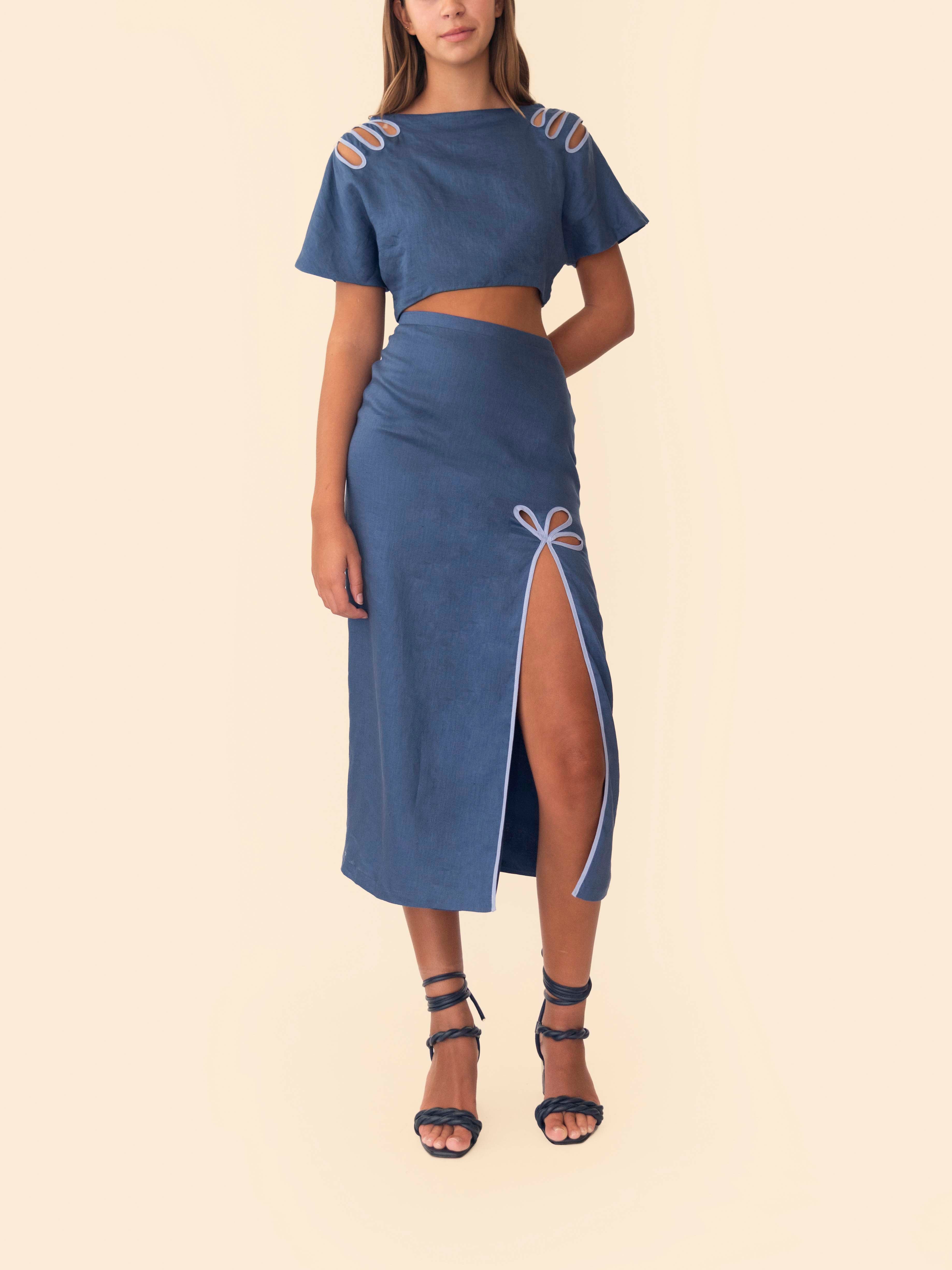 AYLA SKIRT NAUTIC BLUE