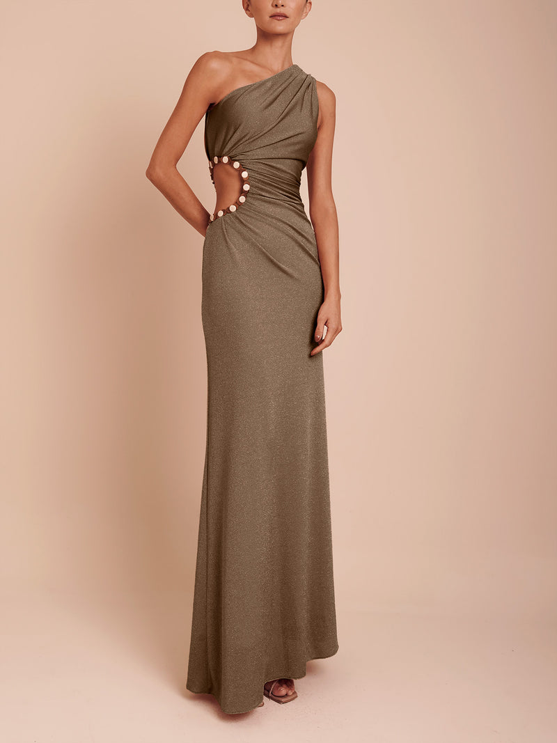 ROUSSEAU DRESS BRONZE UMBER BROWN