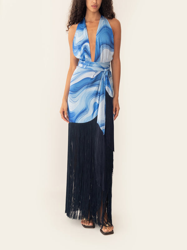 SADIE DRESS PRINT BLUE