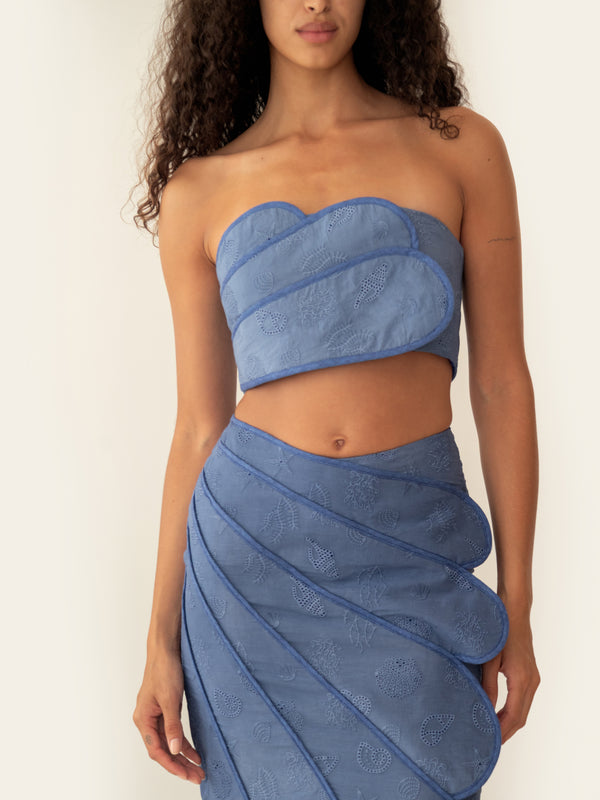 SANGO TOP DEEP SEA BLUE SEASHELLS