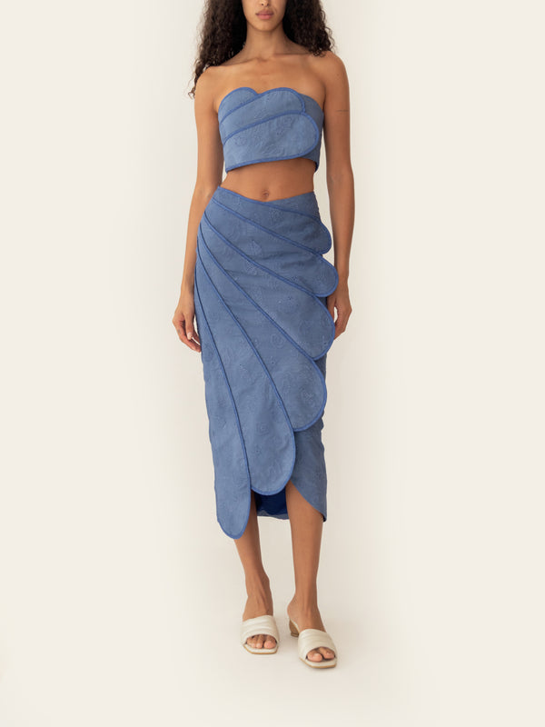 SANGO SKIRT DEEP SEA BLUE SEASHELLS