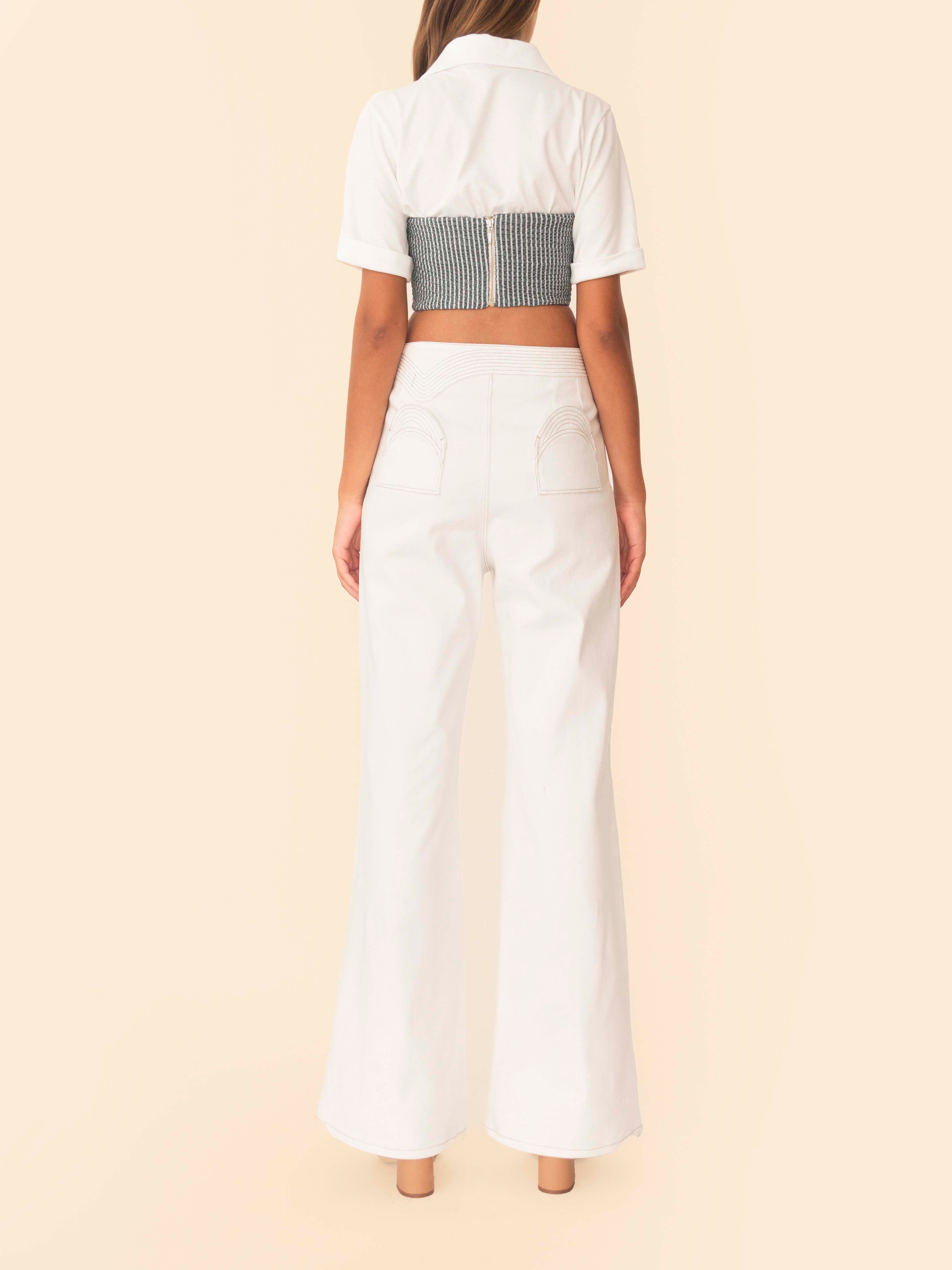 SEFINA TOP GREEN STRIPES