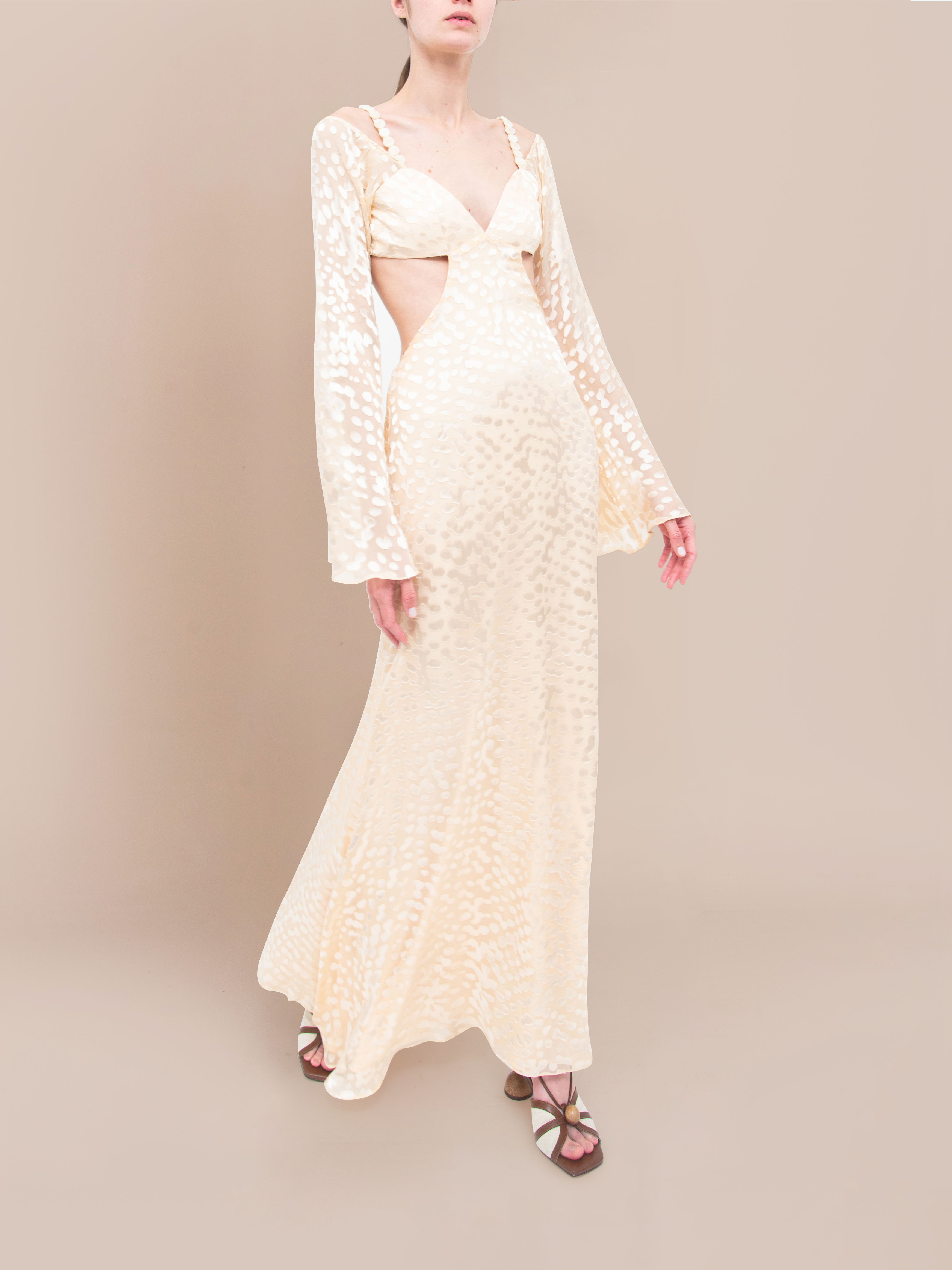 Simona Dress Cream Dots - M Simona Dress Cream Dots - M