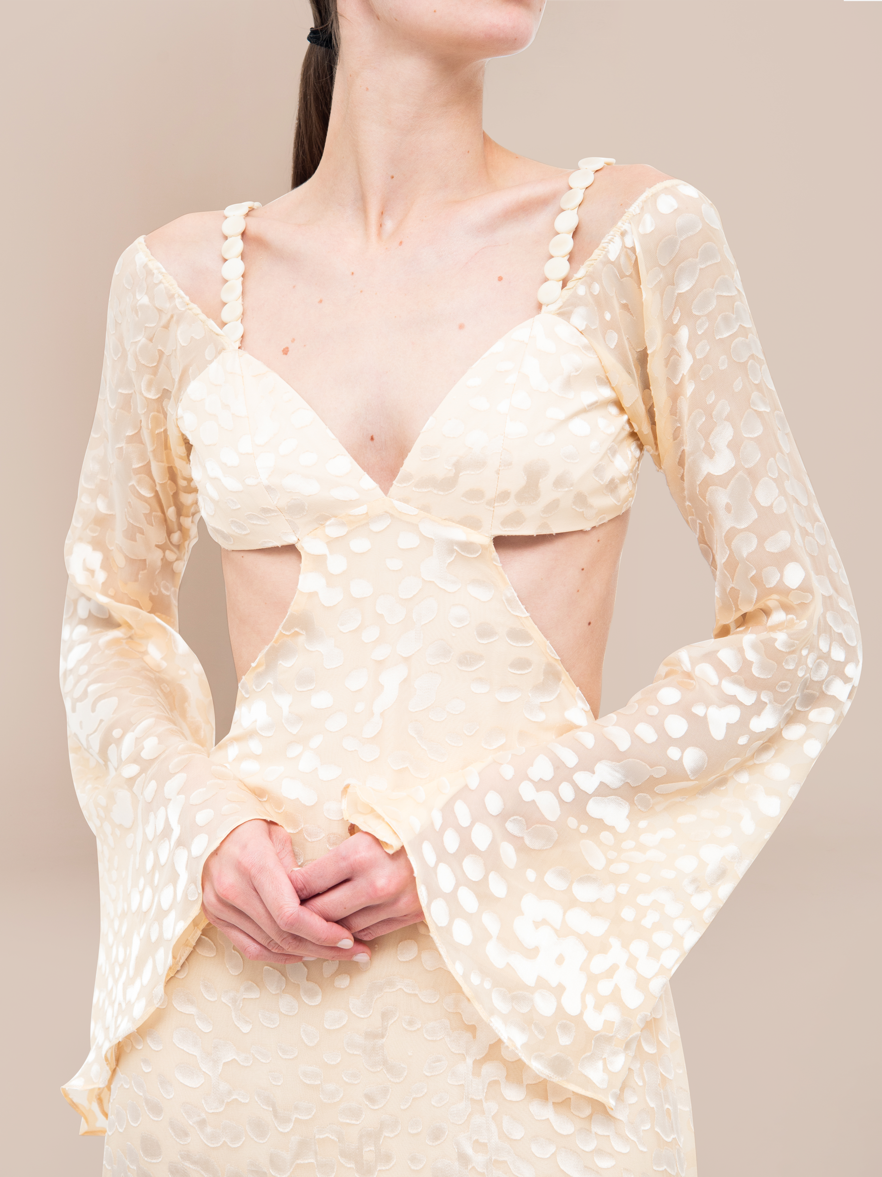 Simona Dress Cream Dots - XS Simona Dress Cream Dots - XS