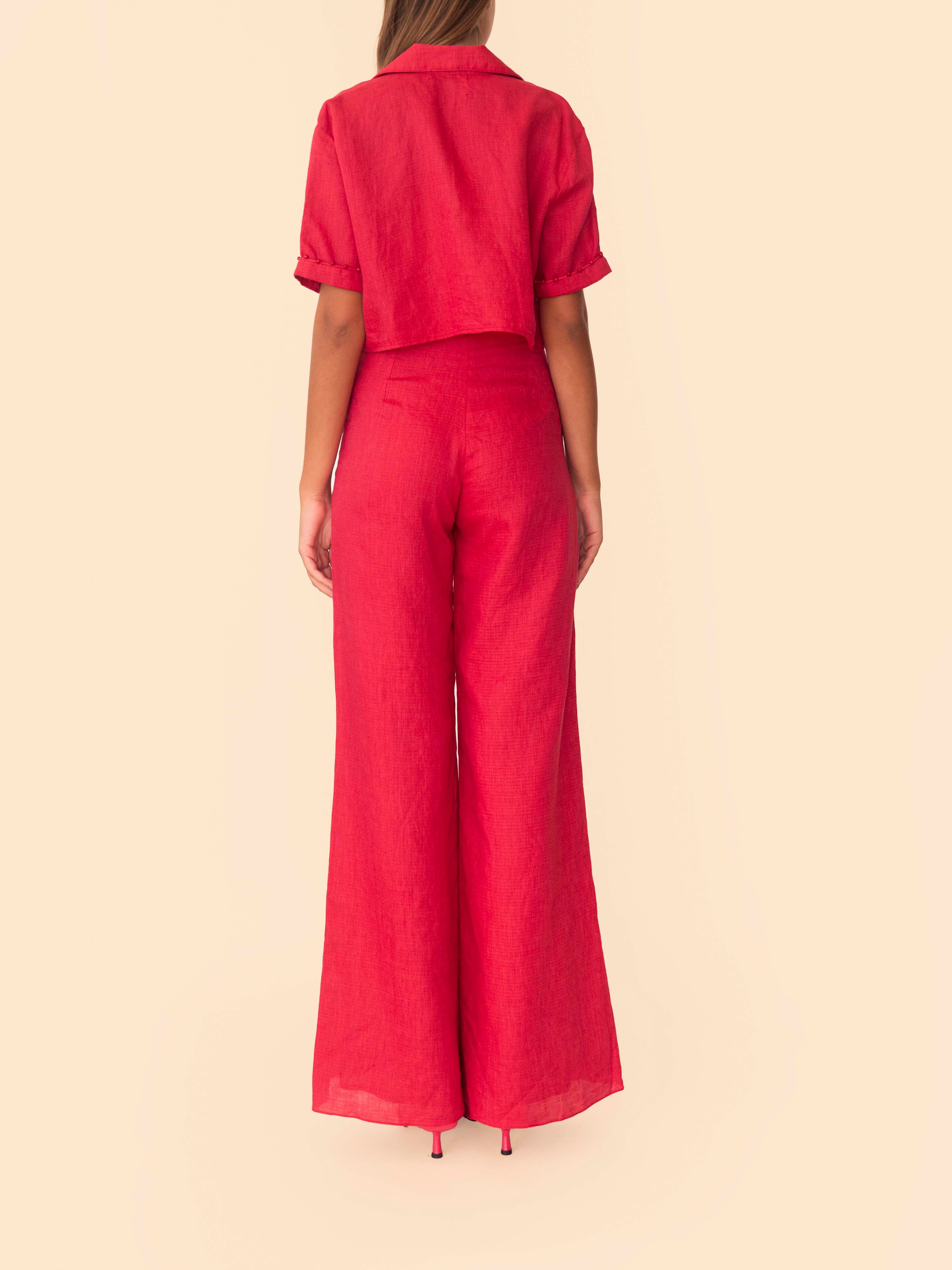 VERA PANT CHERRY RED