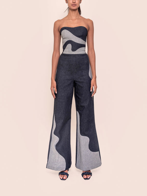 VIENNA JUMPSUIT DARK BLUE/LIGHT BLUE