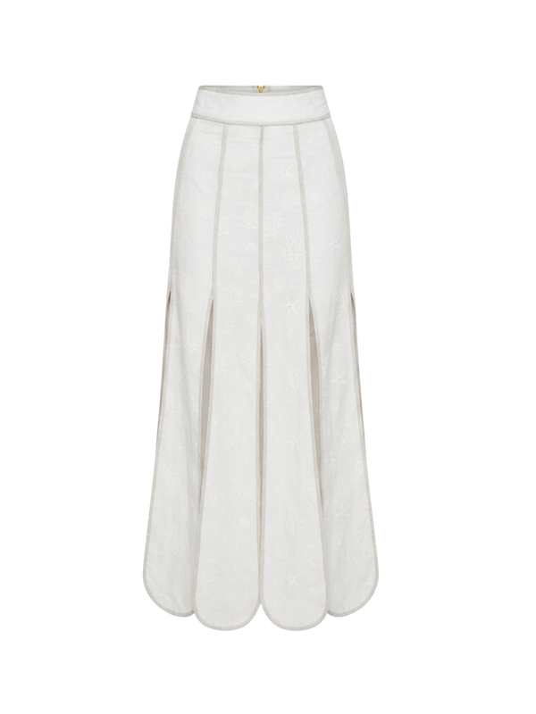 CETINA SKIRT IVORY SEASHELLS