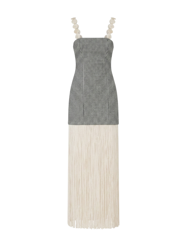 ELENA DRESS (CRMLTA GREEN STRIPES