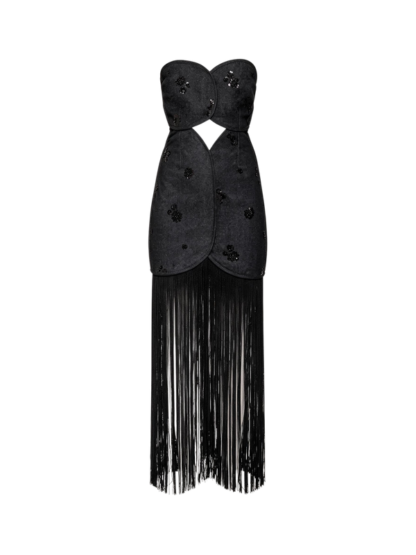 JOAQUINA DRESS DARK BLACK DENIM