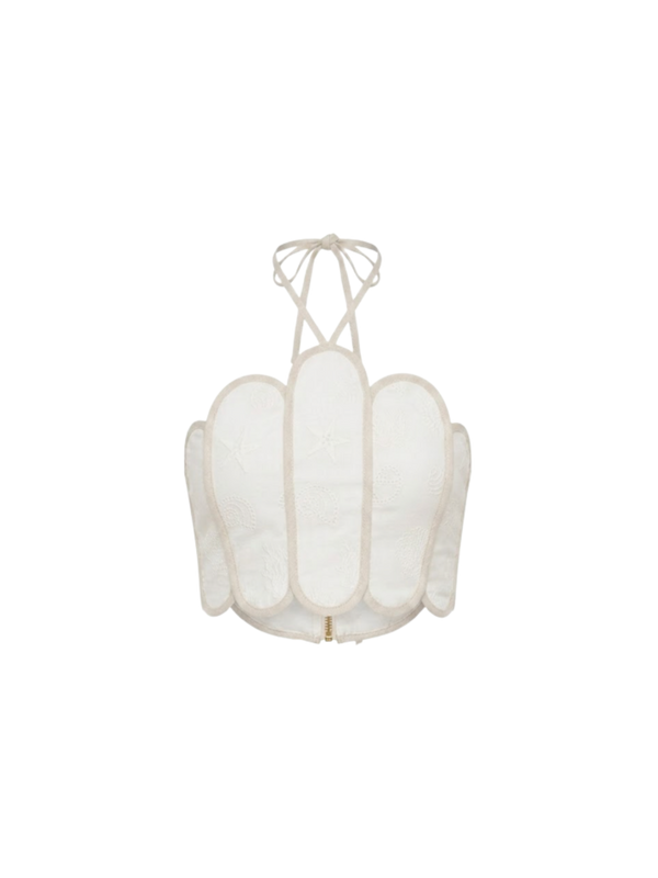 LENNY TOP IVORY SEASHELLS