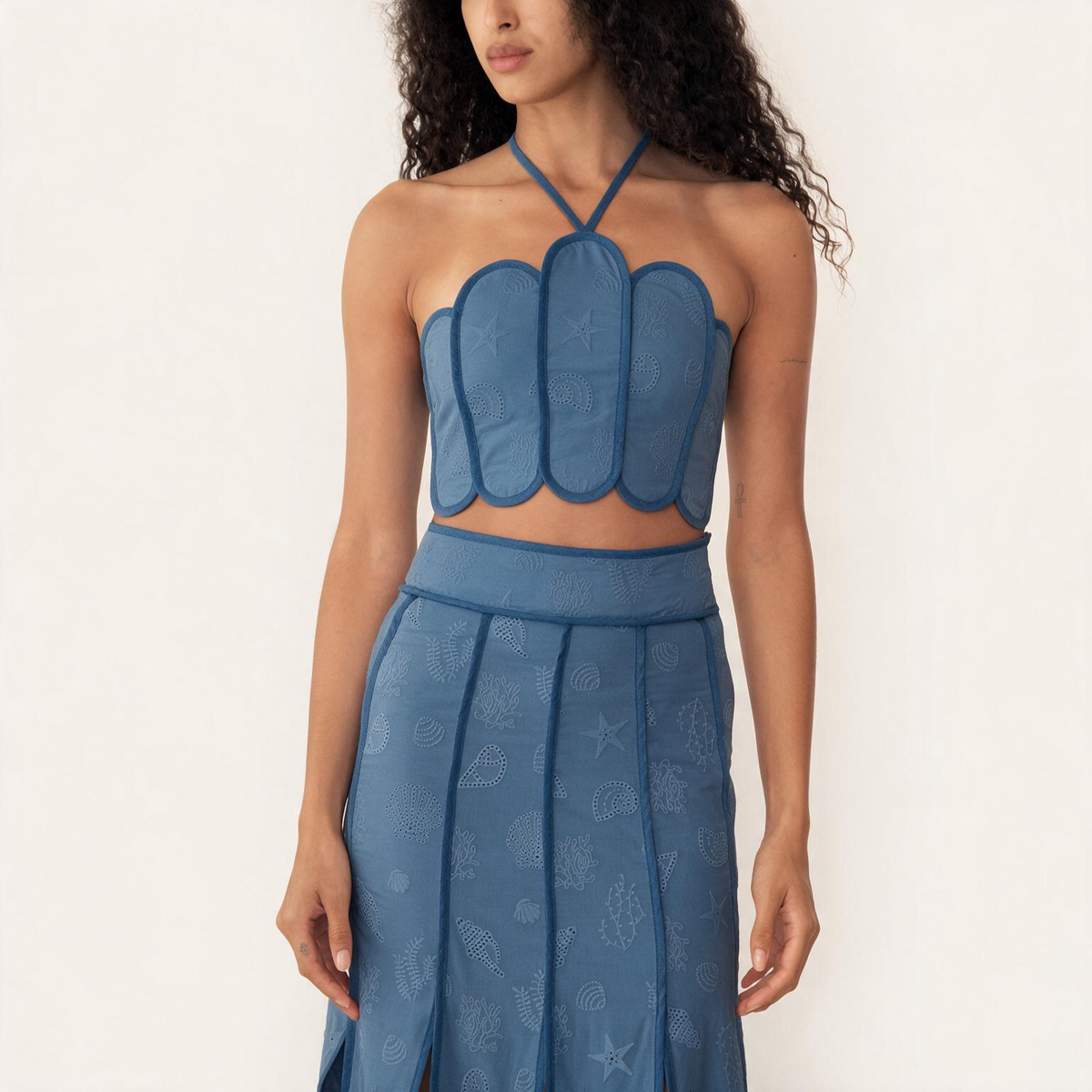 LENNY TOP (COQUINA DEEP SEA BLUE SEASHELLS
