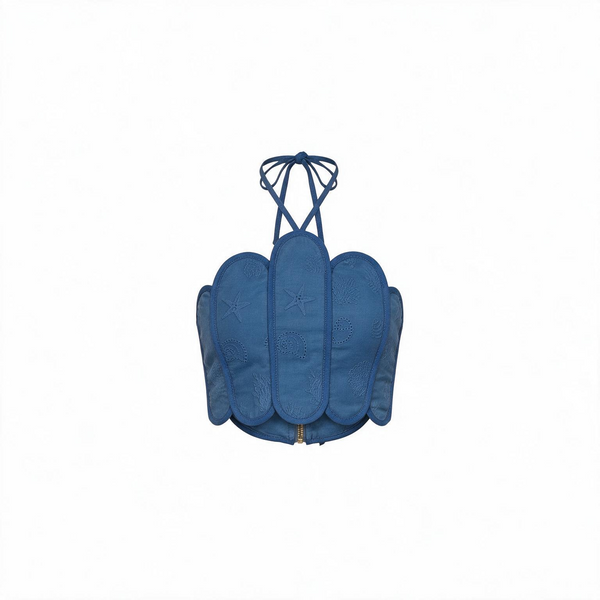 LENNY TOP (COQUINA DEEP SEA BLUE SEASHELLS