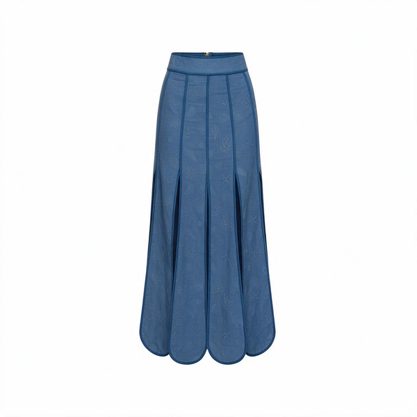CETINA SKIRT DEEP SEA BLUE SEASHELLS