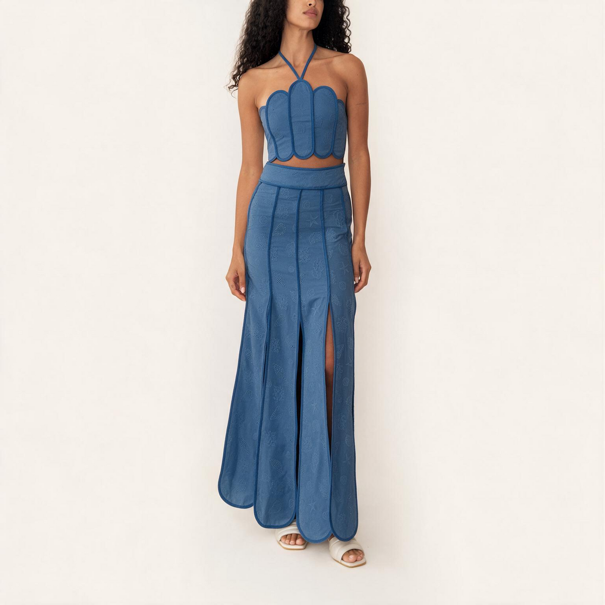 LENNY TOP (COQUINA DEEP SEA BLUE SEASHELLS