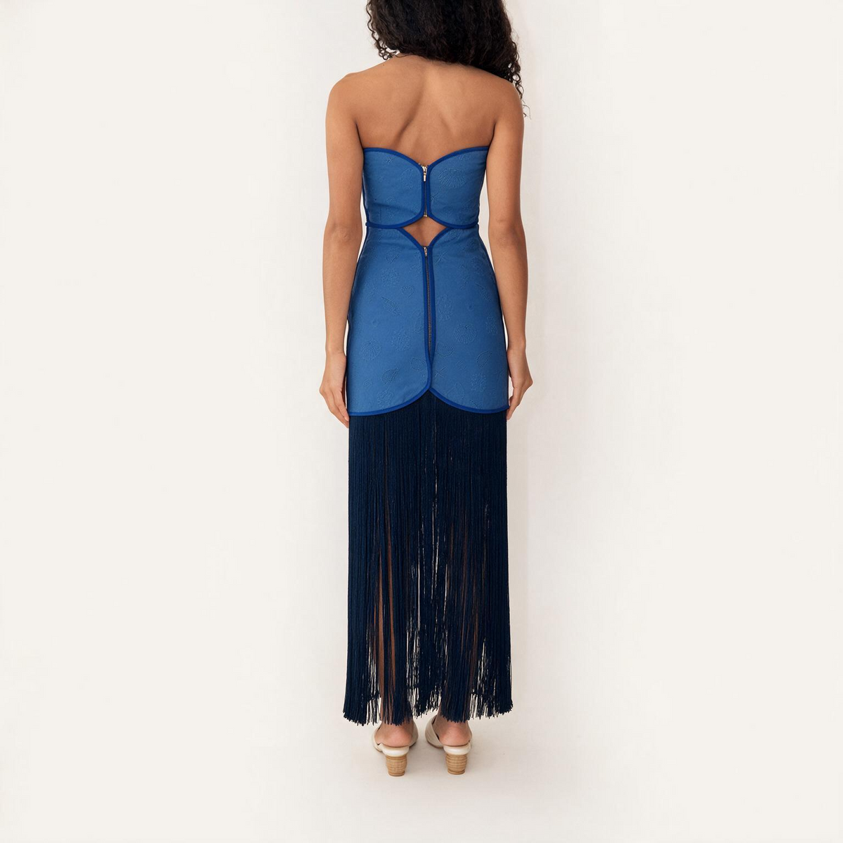 JOAQUINA DRESS DEEP SEA BLUE SEASHELLS