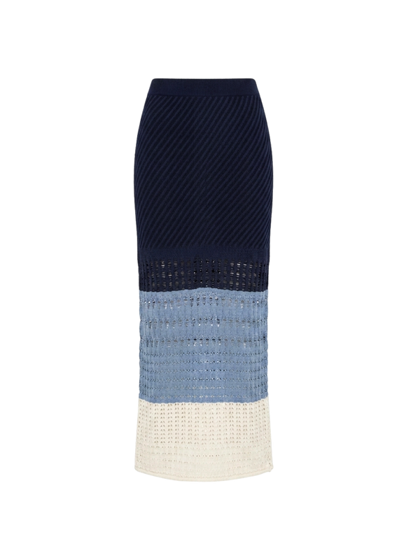 TOPANGA SKIRT (COQUINA) BLUE STRIPES